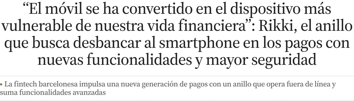 La Vanguardia: Pagar con tu dedo es una realidad: el anillo que desata el efecto wow y te ayuda a ligar